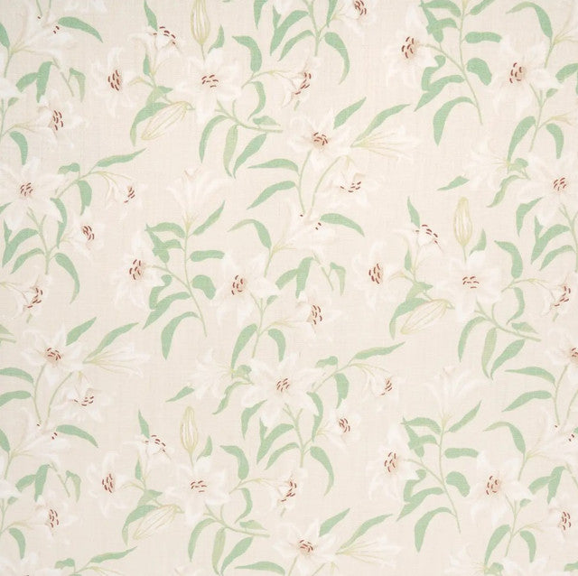 Scattered Lilies Fabric by Schumacher - Cream