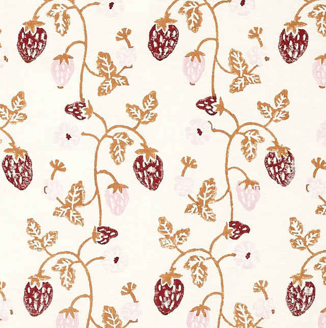 strawberry-hand-block-print-fabric-by-schumacher-temp - Copper