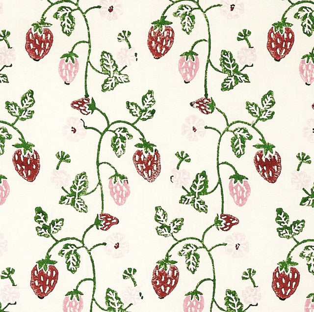 strawberry-hand-block-print-fabric-by-schumacher-temp - Grass