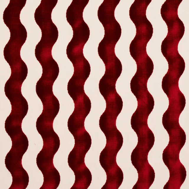 the-wave-velvet-fabric-by-schumacher-temp - Red