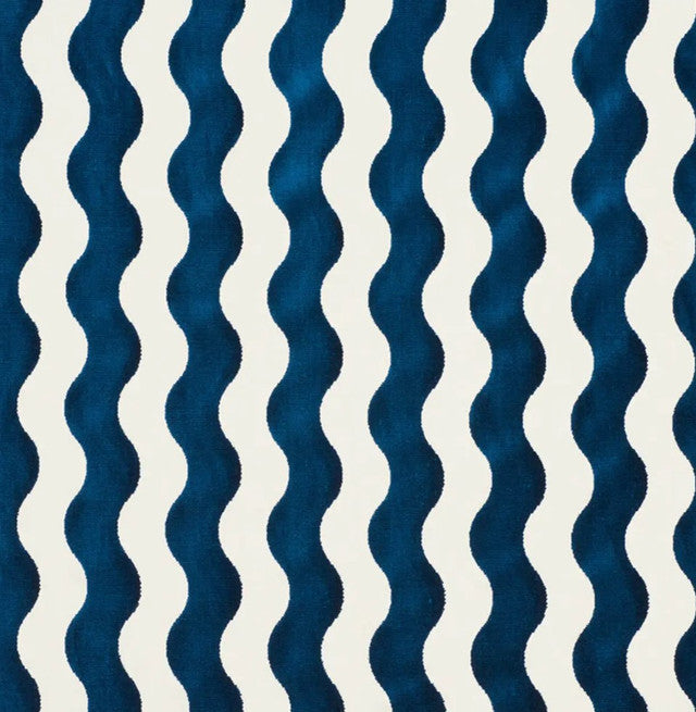 the-wave-velvet-fabric-by-schumacher-temp - Navy