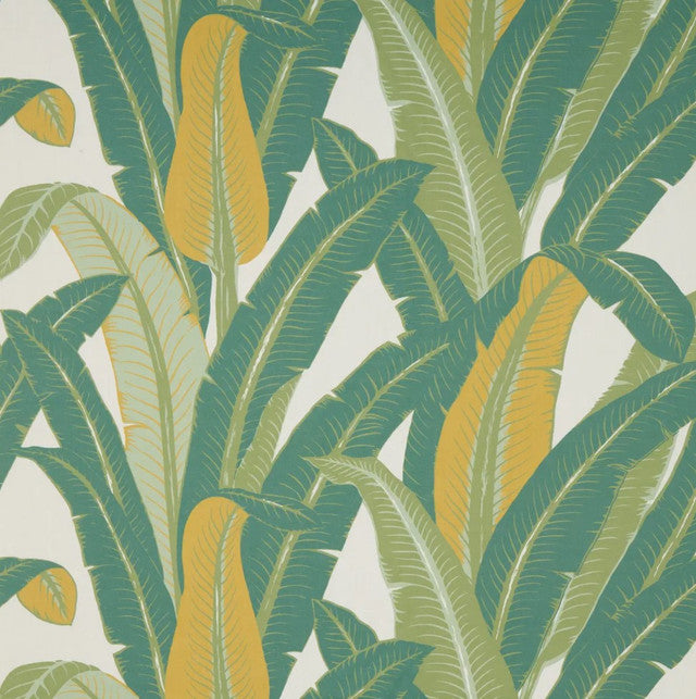 tropical-isle-fabric-by-schumacher-temp - Green on Ivory