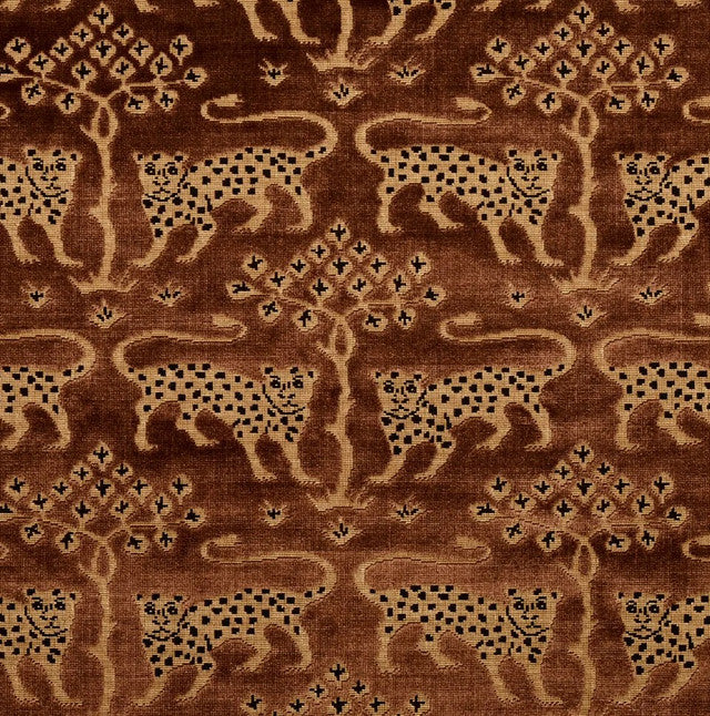 woodland-leopard-velvet-fabric-by-schumacher-temp - Sepia