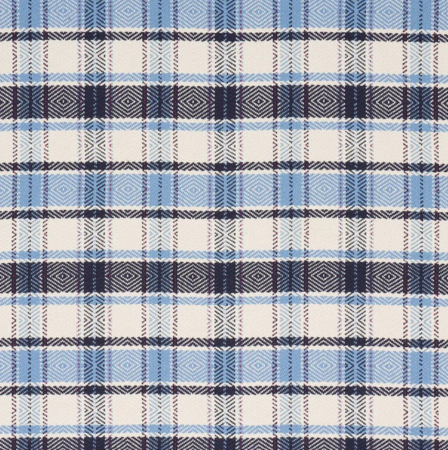 Heidi Plaid Fabric by Schumacher - Indigo