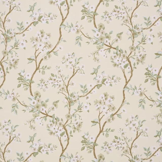 Cherry Blossom Fabric by Schumacher - Citron