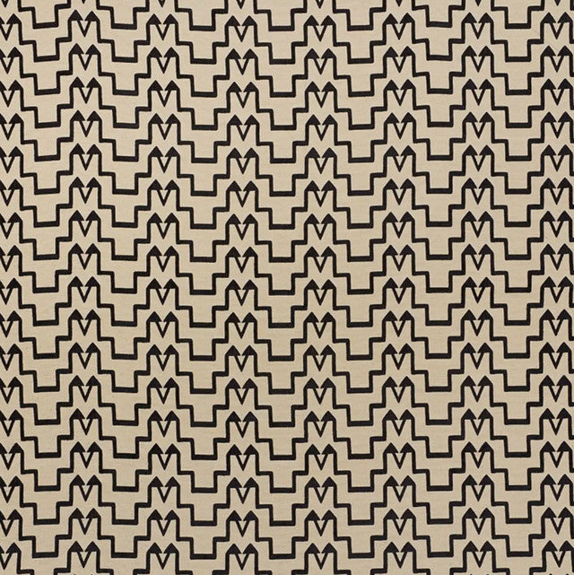 turkish-step-fabric-by-schumacher - Black/Natural