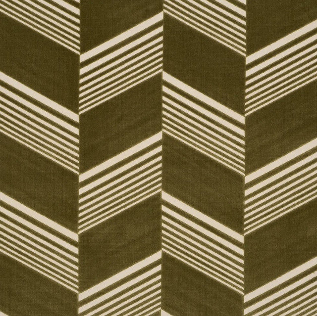 jessie-cut-velvet-fabric-by-schumacher - Olive