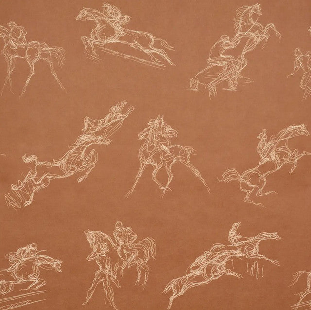 Tanbark Wallcovering by Schumacher - Earthy Brown