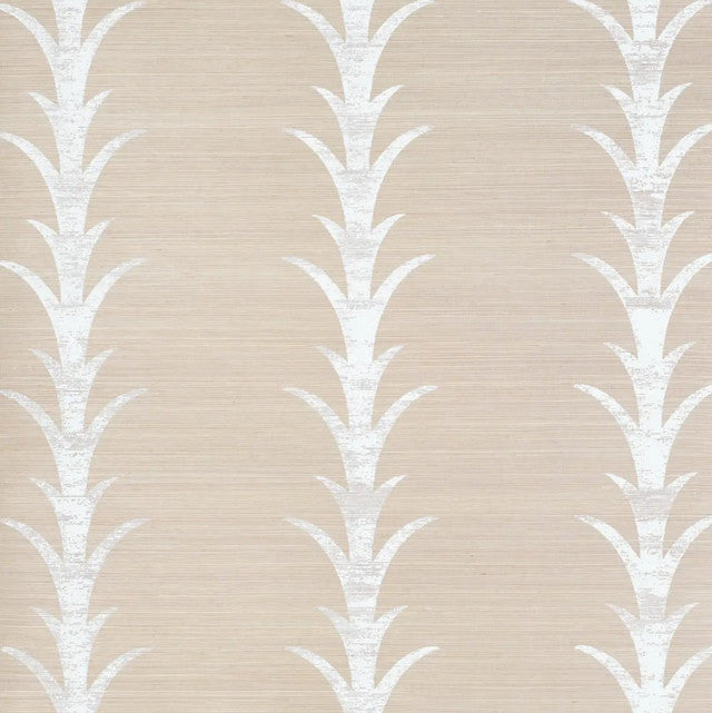 Acanthus Stripe Sisal Wallcovering by Schumacher - Fog & Chalk