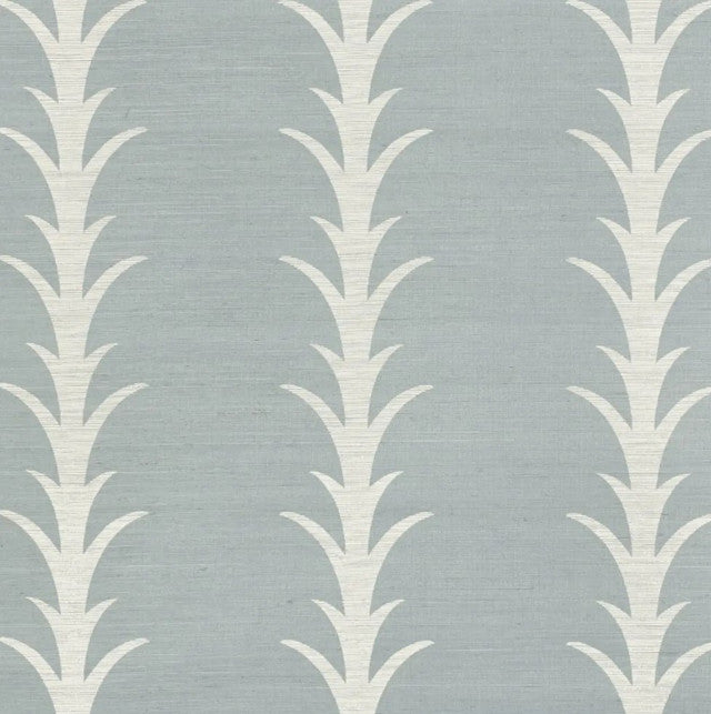 Acanthus Stripe Sisal Wallcovering by Schumacher - Chambray