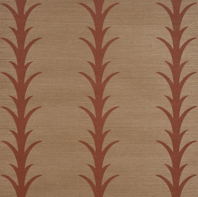 Acanthus Stripe Sisal Wallcovering by Schumacher - Mocha