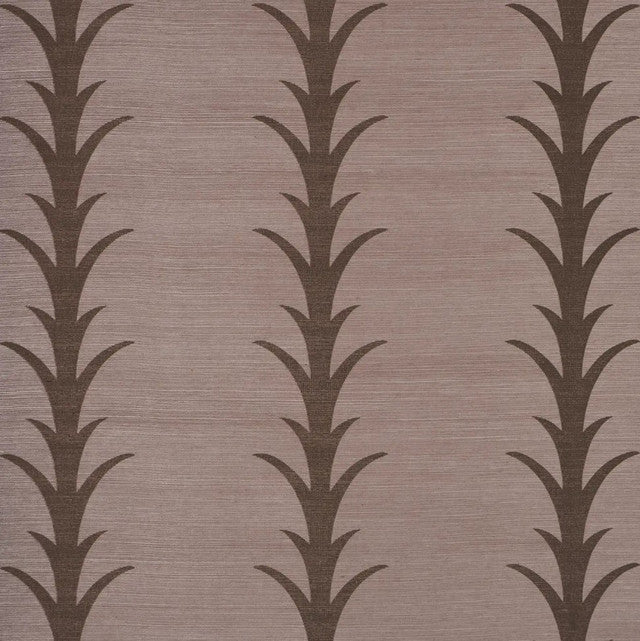 Acanthus Stripe Sisal Wallcovering by Schumacher - Rose Antique