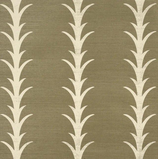 Acanthus Stripe Sisal Wallcovering by Schumacher - Juniper