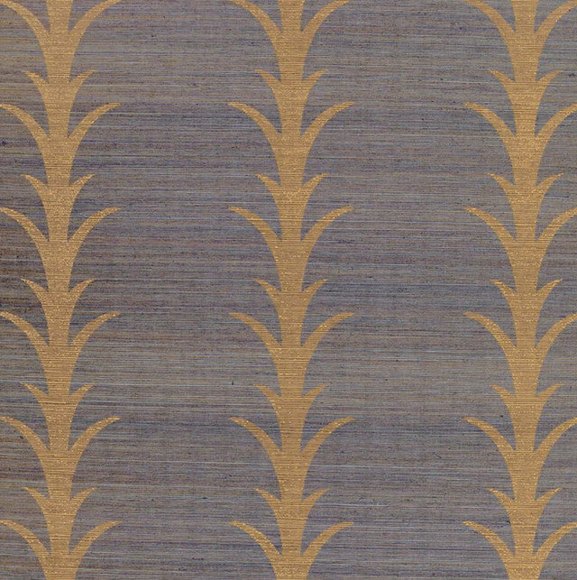 Acanthus Stripe Sisal Wallcovering by Schumacher - Turmeric