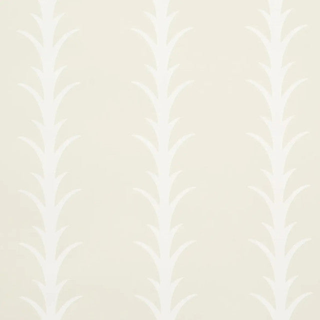 Acanthus Stripe Wallcovering by Schumacher - Ivory on Neutral