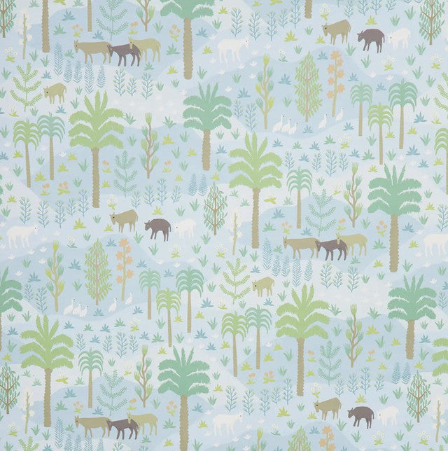 Las Colinas Wallcovering by Schumacher - Blue