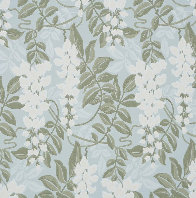Lucia Wisteria Wallcovering by Schumacher - Blue