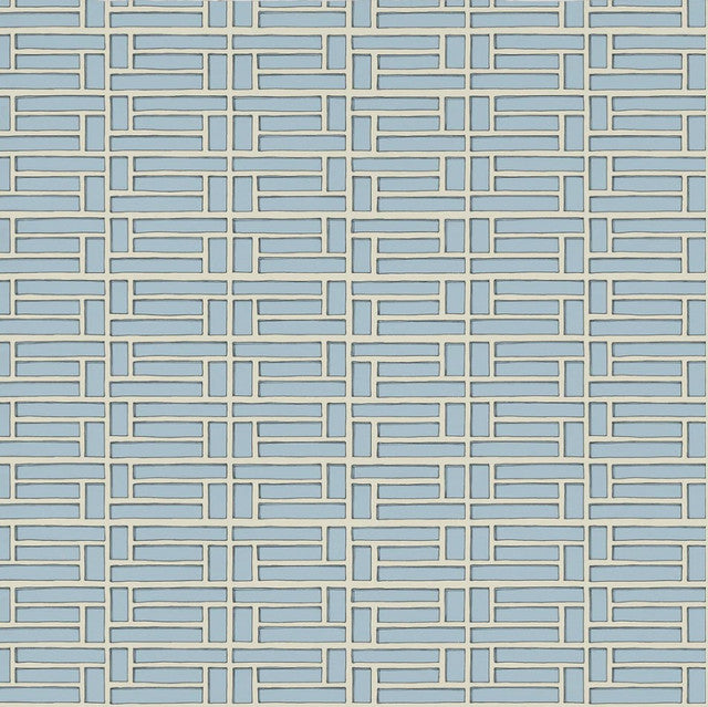 Lattice Minimal Wallcovering by Papier - Cerulean